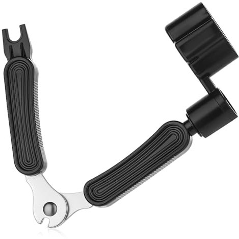 Gitarrensaiten Saitenspindel 3-In-1 Saitenkurbel Saiten-Pin-Abzieher Saitenabzieher Gitarre Kurbel Gitarren Werkzeug Set, Multifunktions Reparatur Werkzeug Für Gitarre, Schwarz