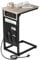 AMHANCIBLE C-Shaped Side Table with Charging Station, 2 USB & AC Outlets, Coffee Bedside Table with Cloth Storage Bag for Small Spaces, Sofa, Living Room, Bedroom, Grey HET04CGY-1