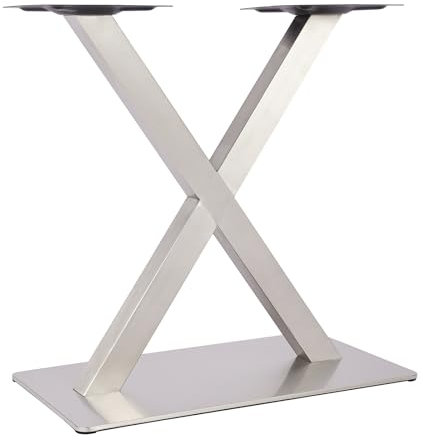 HHEMSTD Edelstahl Tischbeine X-Form Tischgestell Untergestell Metall HöHe 72cm Quadratischer Sockel Doppelter Tischfuß Tischfuß füR Couchtische
