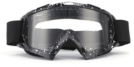 Hixingo Occhiali Moto per Donna e Uomo, Occhiali Motocross Casco Compatibile Antigraffio Antivento Antipolvere per Sport Ciclismo Sci Equitazione (638 Trasparente)