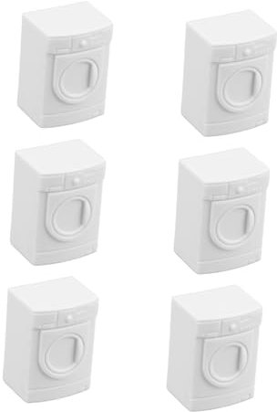 SUPVOX 6Pcs Mini Washing Machine for Dollhouse Realistic Appliance for Pretend Play Miniature Washer Model for Dollhouse Layout and Creative Fun