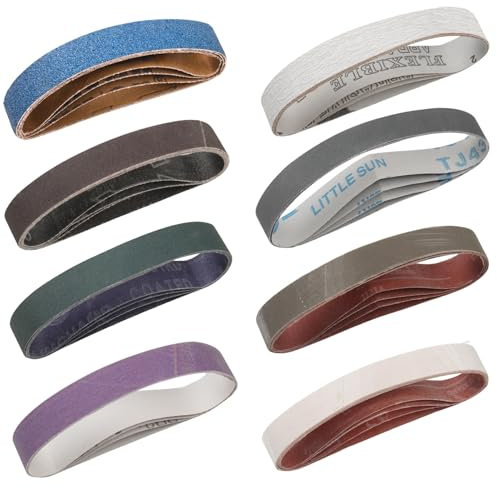 Shineboc Affilacoltelli Nastri Abrasivi 19 X 305 mm, 32 Pezzi Ken Onion (Wskts-Ko) per Affilacoltelli E Affilatrici per Utensili Sharp Grane 120/180/240/400/600/800/1000/3000 Nastri per Levigatrici