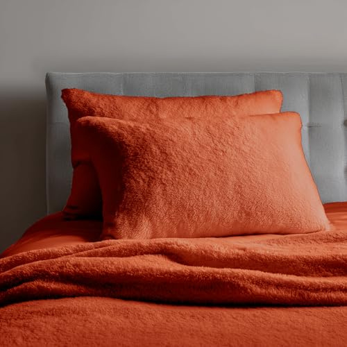 Home Sweet Home UK Teddy Fleece Pillow Cases 2 Pack – Fluffy Pillowcases with Envelope Closure, 48x74 cm Pillow Covers, PillowCase Standard Size Set of 2