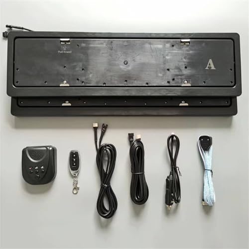 SEVOLY Kennzeichenhalter, Nummernschildhalter aus Eisen, schwarzer elektrischer Kennzeichenhalter mit Fernbedienung, Klappdeckel, Autokennzeichenhalter, für Europa