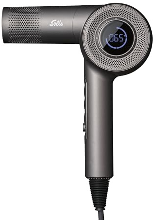 Solis AirVolution 380 Fön & Profi Haartrockner (Typ 3807) | Ionen-Technologie, 1600W Haarstyler mit LED-Display, Kaltluftfunktion, 4 Temperatur- & Luftstufen, ultraleichtes Föhngerät