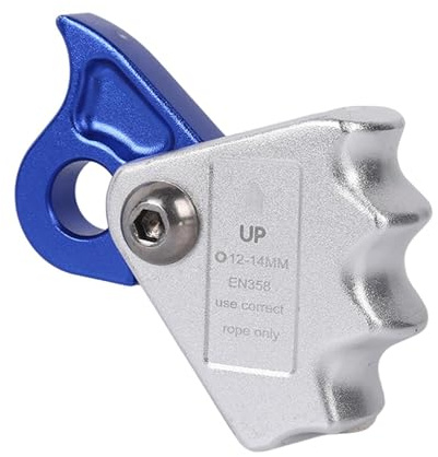 KTUXZCI Dispositivo di Discesa in Corda Doppia per Arrampicata su Roccia con Pinza per Corda con Ingresso di Sicurezza in Lega di Alluminio affidabile e Robusta, Pinza per da, Blu, 8.5 x 10.5 cm