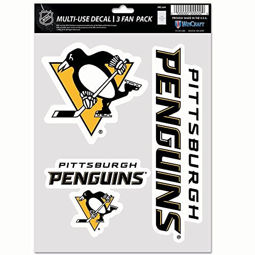 Wincraft Pittsburgh Penguins Multi-Use NHL Aufkleber-Set (3 STK.)