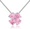Collana Pendente Argento 925 Sterling silver Regali per Le Donne, Lucky Clover , Regali per Lei, Argento Sterling 925, Tormalina Rosa, Collana A Catena D'Argento per Le Donne Bellissimo Portagioie