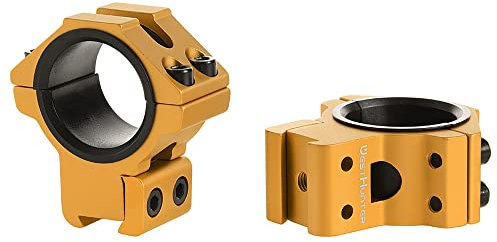 WestHunter Dovetail Scope Rings, 1 in/30mm Tactical Precision Low Profile Scope Mount | Gold