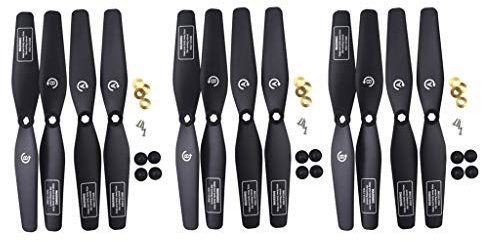 ZYGY 12pcs Schwarz Propeller für SJRC S20W S30W T18 H301S T25 HS110D HS110G HS120D Luftaufnahmen Quadcopter RC Drohne Paddel