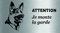 Plaque de Porte Aluminium brossé imprimé - 200x110mm - Chien Attention je monte la garde (Berger Allemand Belge Malinois)