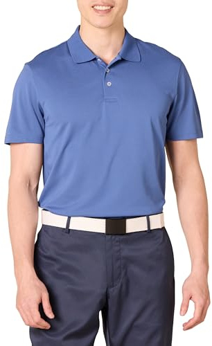 Amazon Essentials Men's Golf Polo Shirt, Short Sleeve, Slim-Fit, Quick-Dry, Washed Blue, M