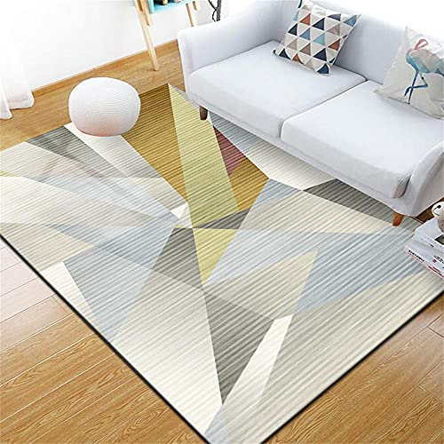 DJHWWD Pastell Deko Webteppich Grauer Teppich Einfache Wohnzimmer Dekoration Feuchtigkeitsdichte Schalldämmung Wasserwäsche Teppich Groß 100x200cm