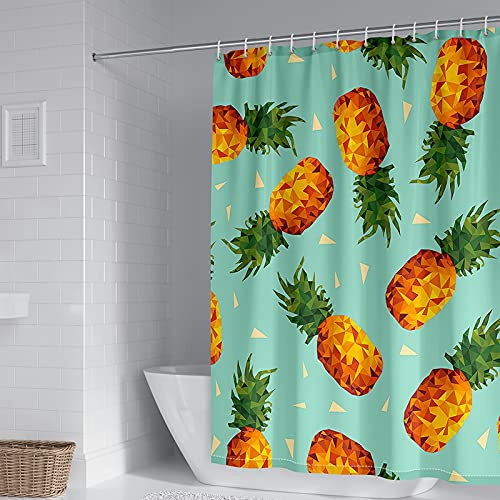 Beydodo Badvorhang Anti-Schimmel 165x180, Wasserdicht Duschvorhang Polyester Waschbar Ananas Muster