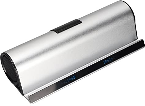 Jectse Bluetooth-Lautsprecher, Kabelloser Tragbarer Lautsprecher mit Handy-Tablet-Ständer-Halter, 1000mAh Wiederaufladbarer Stereo-Dock-Lautsprecher für Smartphone-Tablets Indoor Outdoor(Silber)