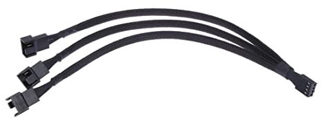 H78S 3-Wege 4-Pin PWM Lüfter Splitter Kabel – PC Gehäuselüfter Verteiler mit 1x Molex Buchse und 3x 4-Pin Stecker, Lüfter Erweiterungskabel für Netzteil & Mainboard, PWM Lüfter Hub für bessere Kühlung