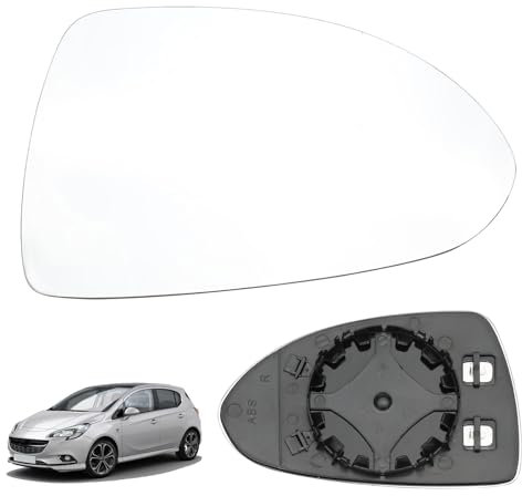Spiegelglas Ersatz für Opel Corsa D 07.2006-08.2014 / Corsa E 09.2014-06.2019, Außenspiegel Glas Asphärisch, Außenspiegel Verstellbar Geeignet, Umkehrlinse Rückfahrglas Spiegel (Links)