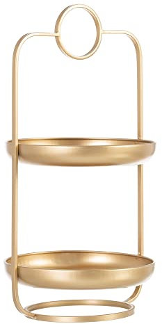 Frutero pastelero dorado de metal de 26x25x50 cm - LOLAhome