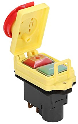 Elektromagnetischer Schalter, 250V 16A 4 Polig Magnetschalter Wasserdichter Ein Aus Druckschalter mit Not Aus Abdeckung für Industrielle Elektroschneider