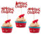 36 Stück Merry Christmas Cupcake Toppers Frohe Weihnachten Kuchen Toppers Christmas Hat Cupcake Picks Merry Christmas Xmas New Year Theme Party Kuchen Dekorationen Zubehör Rot
