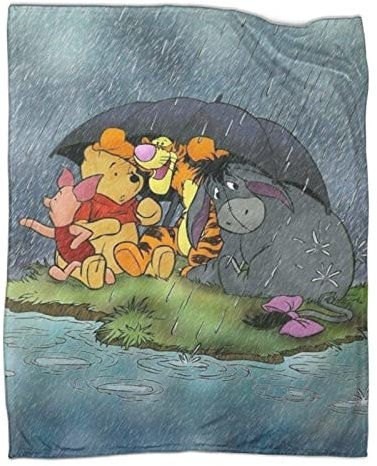 Winnie Puuh Flanell Decke,Kinderdecke 3D Drucken Microfaser Flauschig Weich Warm Plüsch Wohndecke Fleece Tagesdecke Decke Für Sofa Und Bett 60x80inch(150x200cm)