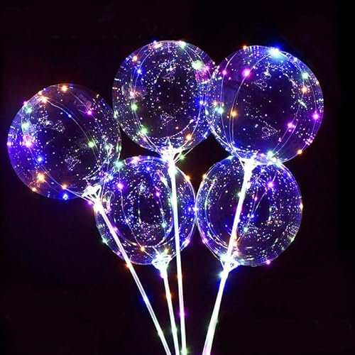 Light Up Balloons 10 Packs Leuchtballons LED Fairy Lights Bobo Ballons mit 10ft Lichter Glow in the Dark Ballons für Geburtstag, Hochzeit Valentinstag Weihnachten Party Dekoration (Multi-colour)