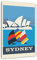 Pixxprint Vintage Poster - Sydney Segeln I als, Größe: 60x40cm, Leinwandbild, fertig gespannt, Wandbild, Dekoration, Kunstdruck, kein Poster