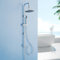 Heilmetz® Duschsystem ohne Armatur 2 in 1 Regendusche Duschstangeset Duschsäule mit Kopfbrause (⌀ 200 mm), Handbrause und 1.5m Schlauch,Duschset Chrom