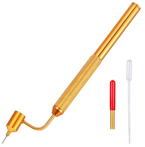 GORGECRAFT Schräger Malstift Für Feine Linien Detailing Fluid Writer Farbapplikatorstift Goldfarben Feine Linien Messingspitzen Mit Pipette Für Präzises Ausbessern von Farbe Basteln Kalligraphie