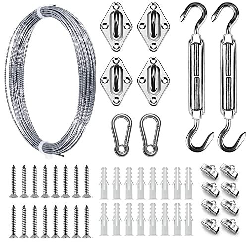 Drahtseil Sonnenschutz Segel Baldachin Kit Markise Baldachin Fix Installation Zubehör Set Heavy Drahtseil Turnbuckle Snap Haken Schraube Carabiner Clip