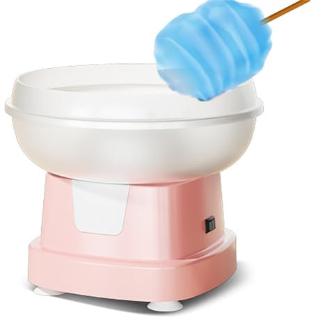 Hausgemachte Zuckerwattemaschine, Zuckerwattemaschine mit Spritzschutzschale, Motor aus reinem Kupfer und abnehmbarem Design, effiziente Produktion und einfache Reinigung, für Gebu