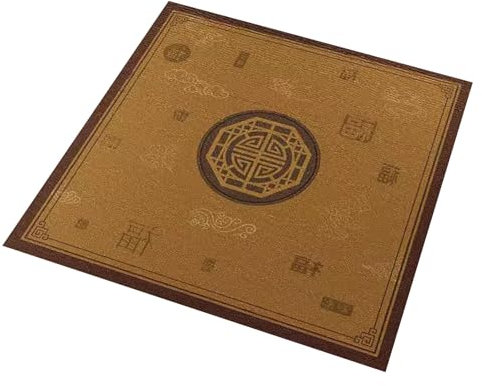 MOOFUT Green Mahjong Table Mat With Cute Panda Print, Non Slip And Noise Reduction Board Game Table Mat, Tabletop Gaming Mat With Bag (Size : 23.6x23.6inch/60x60cm)