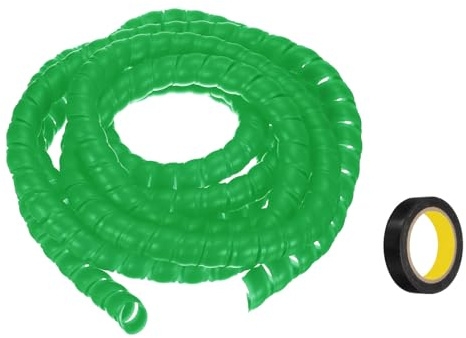 sourcing map Spiral Cable Wrap 9.8ft/3.0M 16mm Cable Management Sleeve PP Insulation Cord Organizer for Computer Wire Power Cable Gas Pipe Green with Tape
