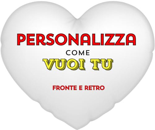 Cuscino Personalizzato con Foto [FORMA CUORE] Cuscino Cuore Personalizzato Fronte Retro, Personalizzata Idea Regalo, Regali per Lei, Regalo Fidanzato, Formato grande 40 x 40 cm