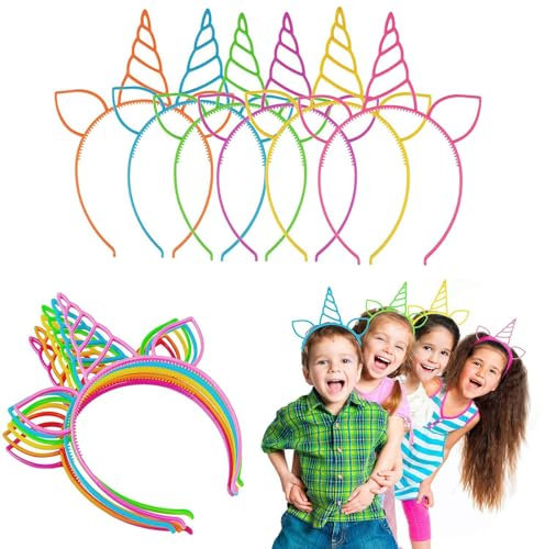 Serre-Tête Licorne Enfant, Plastique Unicorn Bandeaux, 12 Pièces Serre-Tête Licorne, Bandeaux En Plastique Licorne, Licorne Bandeaux, Bandeau Licorne Coloré, Serre Tete Licorne, Unicorn Bandeaux