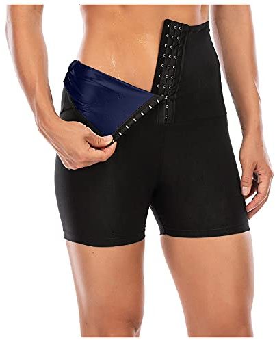 Pantalon de Sudation Femme Amincissante, Short de Sudation Femme Amincissante Sauna Vetement Ventre Plat pour Fitness Short Legging de Sudation pour Exercice Fitness Gym Yoga Sport Femme
