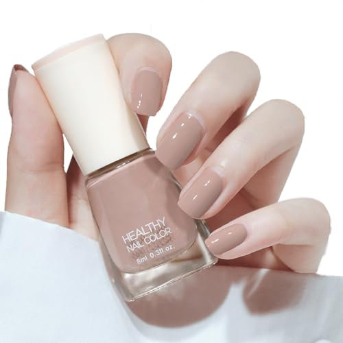 Nude Nail Polish Quick Dry & Long Lasting Nude Nail Varnish - Water Based No Need UV Nail Paint For DIY Nail Art Manicure At Home -French Manicure Nail Polish (04#)