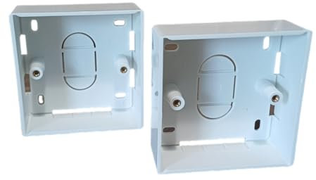 Lot de 2 boîtiers électriques 1 prise murale 32 mm pour RJ-45, USB, audio/vidéo, blanc