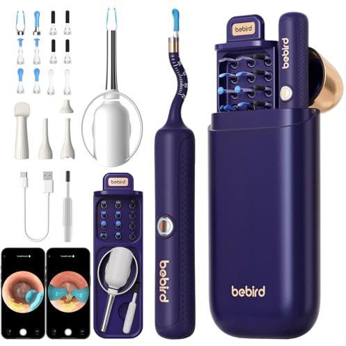 Bebird Earsight Plus R37R Ear Cleaning Camera Wax Removal Tool kit, FSA HSA Eligible Flexible Ear Scope Otoscope Camera Light, Visual Ear Picker Wireless Earwax Remover Tweezers for Adults & Kids