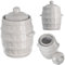 KADAX Pot en grès, pot en céramique dense, avec gouttière et couvercle, passe au lave-vaisselle, pot à fermentation en céramique, pot à fermentation pour concombres (crème, 3,2 l)