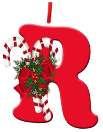 Oshhni Buchstaben Ornament für Weihnachtsbaum, Hänge Dekoration, DIY für Festlichkeiten, R