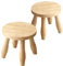 Yier Mei 2 Pcs Mushroom Shaped Creativity Solid Wooden Stool, 24cm H Wood Plant Stand Indoor Step Stool for Kids Adults Living Room,Bathroom, Kitchen, Office, Garden, Fishing