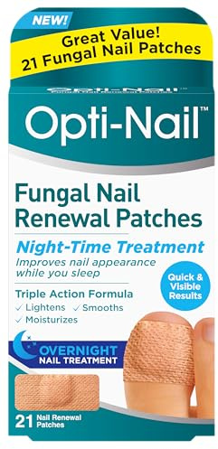 Opti-Nail Fungal Nail Renewal Patches - 21 Patches, Night-Time Treatment Improves Nail Appearance While You Sleep