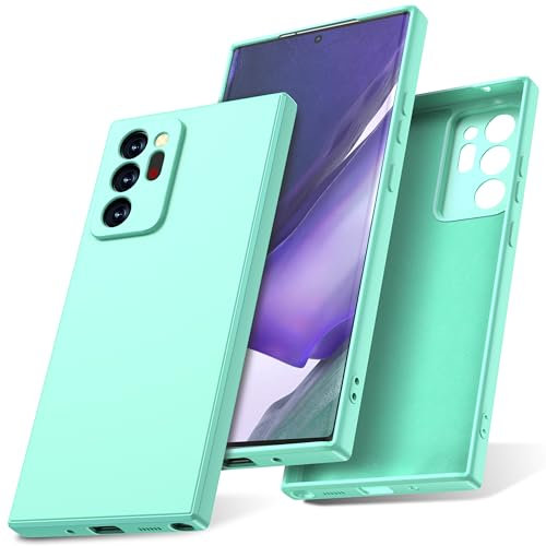 Watana Funda para Samsung Galaxy Note 20 Ultra 5g Case de Silicona Soft-Touch,Antigolpes,Antipolv,Antideslizante,Funda Protectora Completa con Forro de Microfibra para samsung Note 20Ultra,Verde Menta