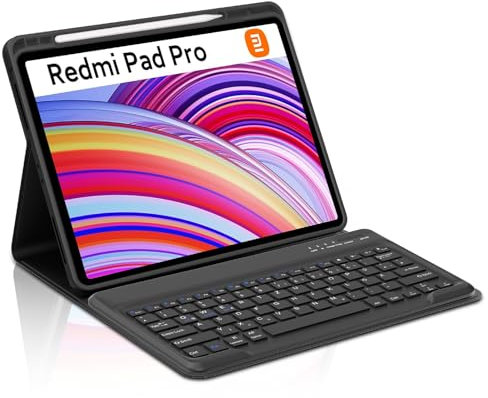 Occtingkind, Tastatur für Redmi Pad Pro 12.1 Zoll, Hülle mit Tastatur für Redmi Pad Pro 2024, Hülle mit Magnetische Abnehmbar Bluetooth Keyboard, Deutsches QWERTZ Layout, USB C, Schwarz