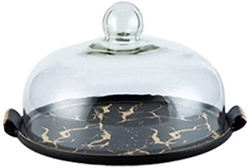 DKRAHRJJ Soporte para Tartas con Tapa de Vidrio, Bandeja para Servir Tartas Bandeja para Sándwiches, para Cenas de Bodas