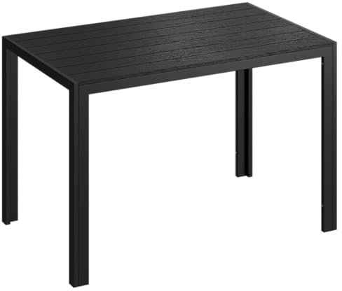 STEELSØN Gartentisch Alaris aus Aluminium, Balkontisch wetterfest, Rechteckiger Tisch für Garten Terrasse, Esstisch Outddor, 71x110 cm schwarz