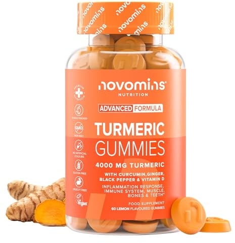 Curcuma, 200 mg, avec Poivre Noir, 60 Gummies, Novomins