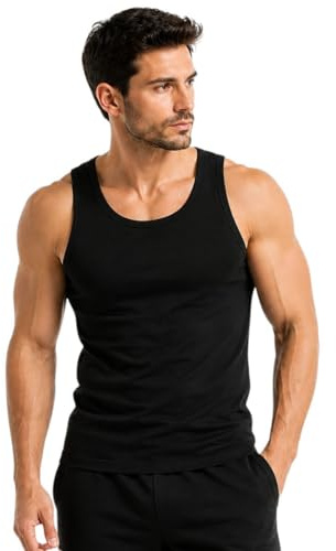 ITRAT Men's Cotton Vests Tank Tops Slim Fit Summer Top Breathable Sleeveless Shirt, Easy Fit Athletic Wear for Workout, Everyday Use and Training Activities (Pack 1, White, XL)