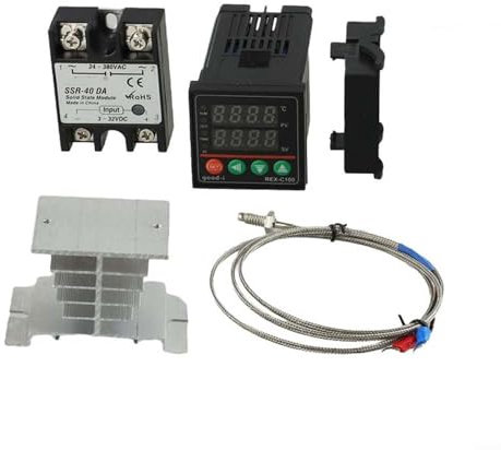 REX C100 Thermostat avec relais statique 40DA, sonde de température, dissipateur thermique pour contrôle avancé de la température PID